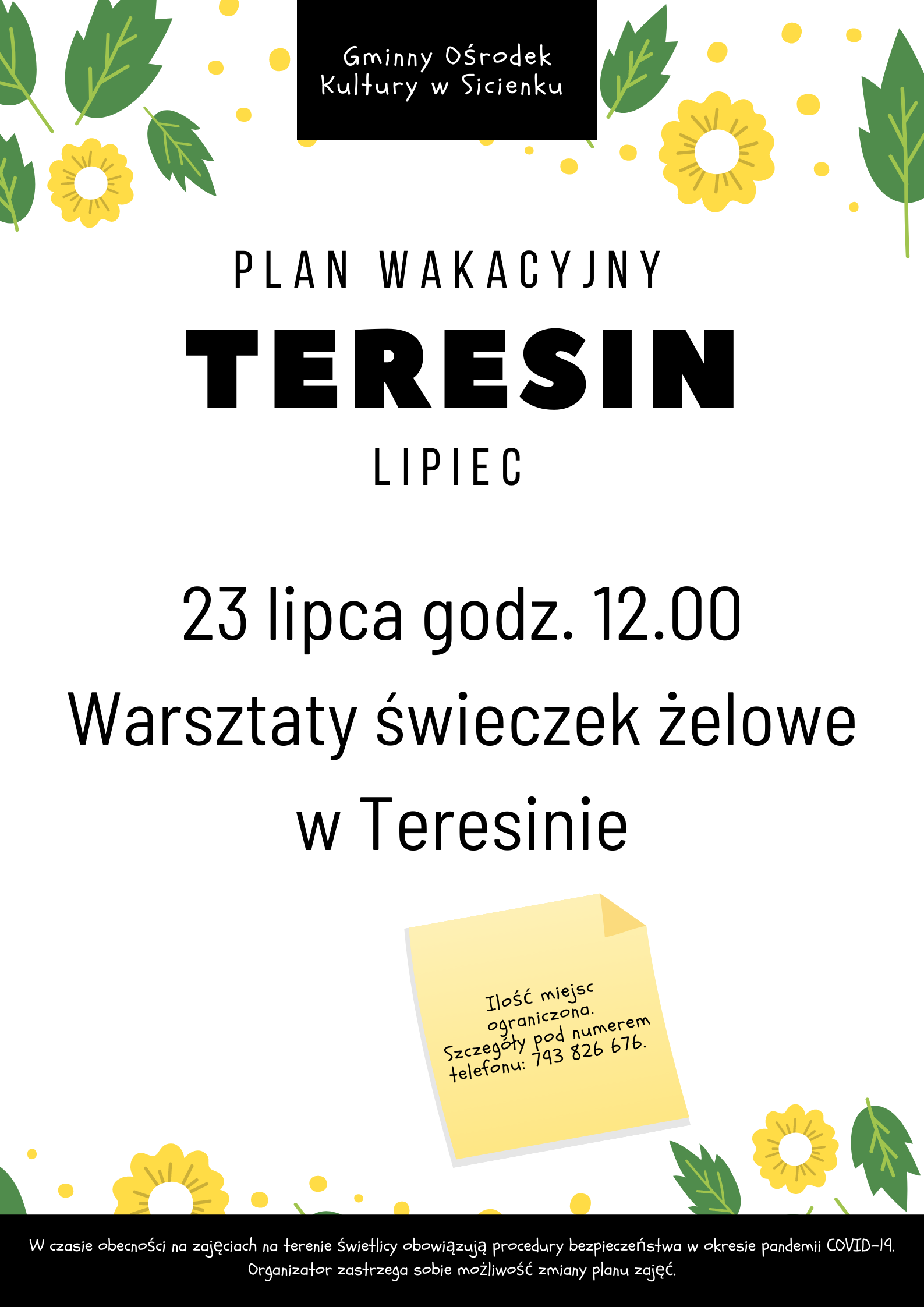 Plan wakacyjny- Teresin
