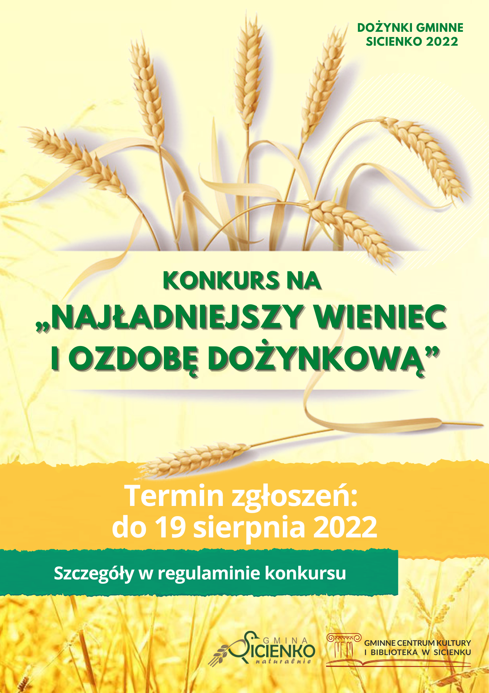 Plakat- Najładniejszy wieniec i ozdoba dożynkowa