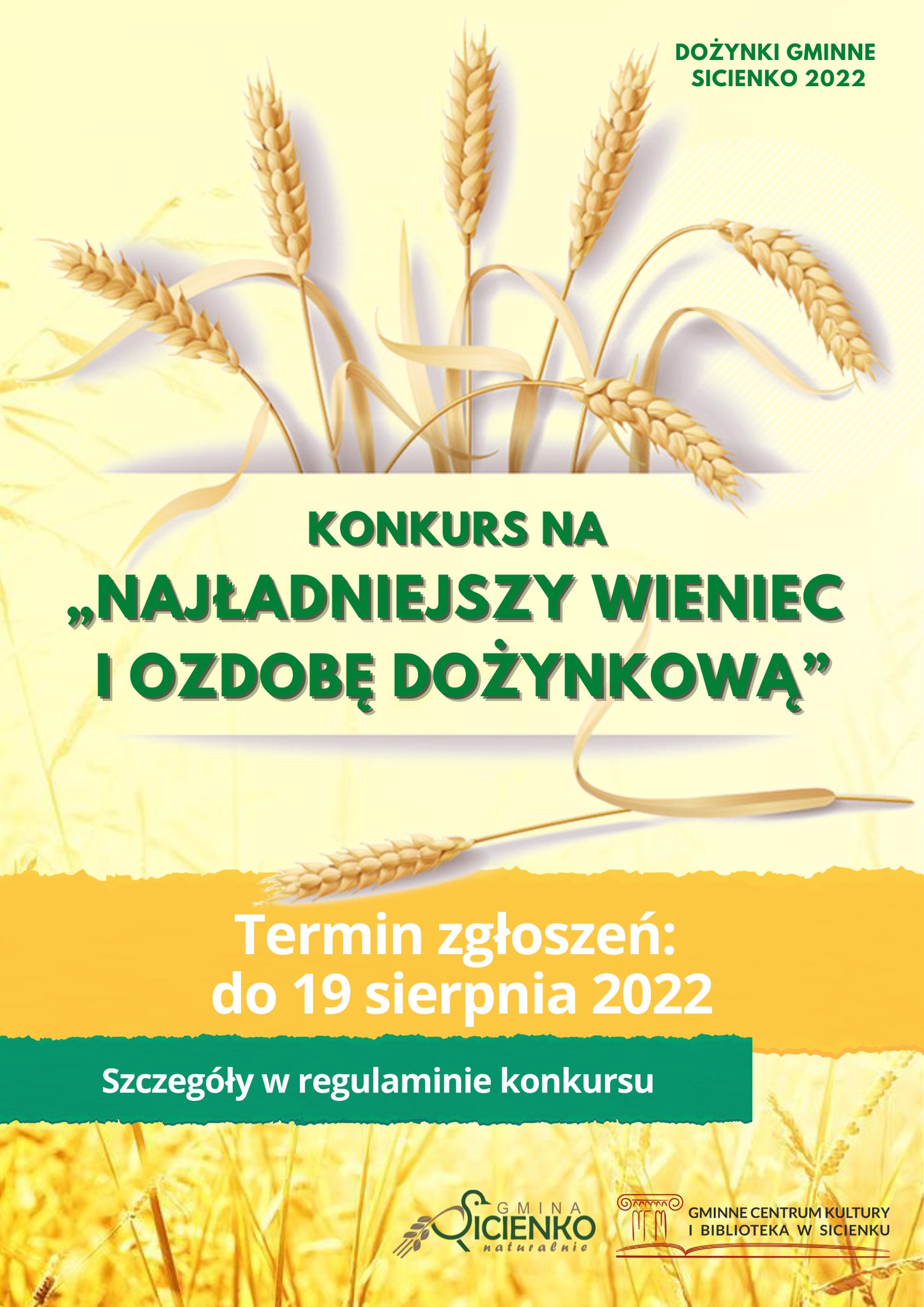 Plakat- Najładniejszy wieniec i ozdoba dożynkowa