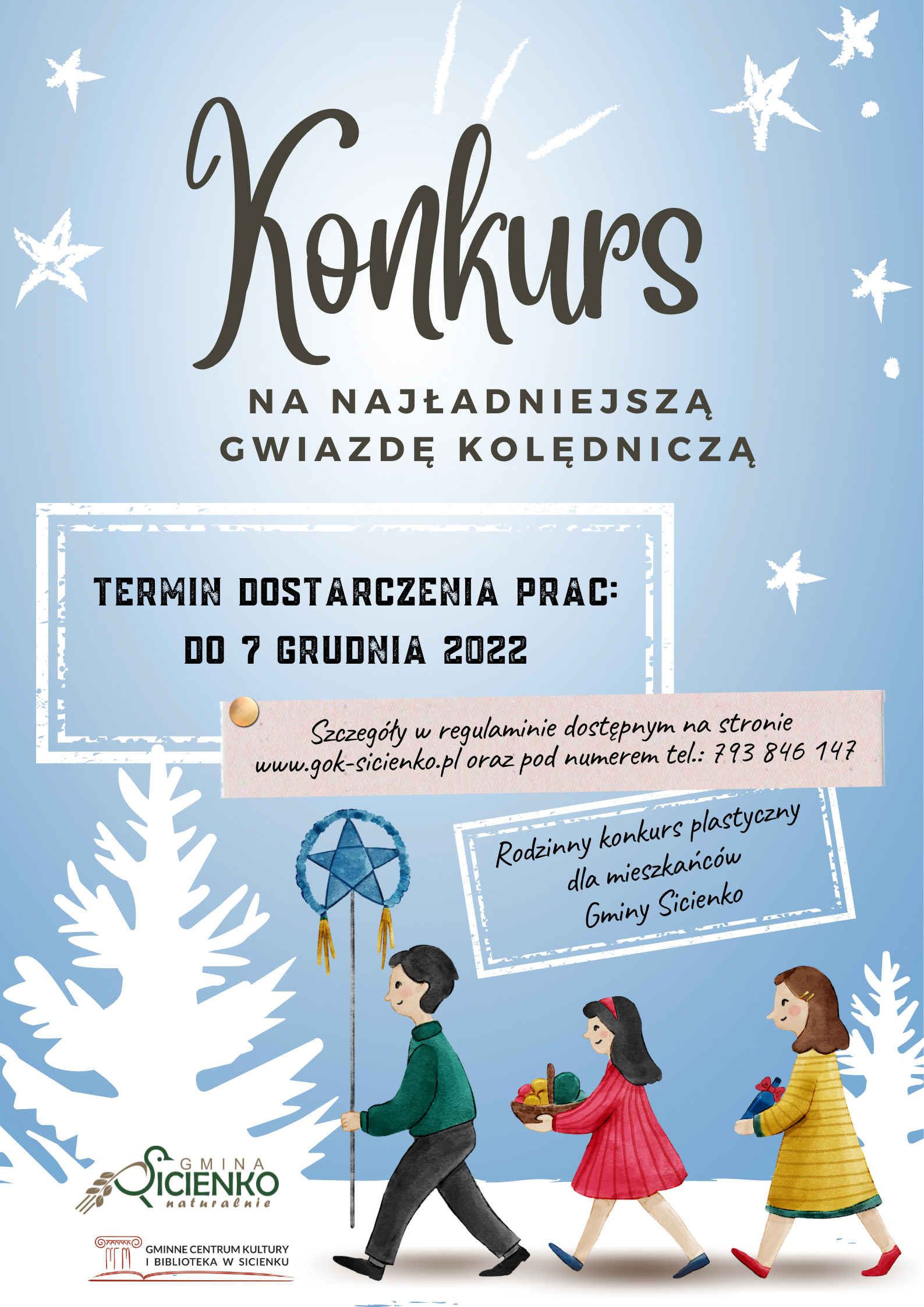 Plakat- konkurs na najładnieszką gwiazdę kolędniczą 