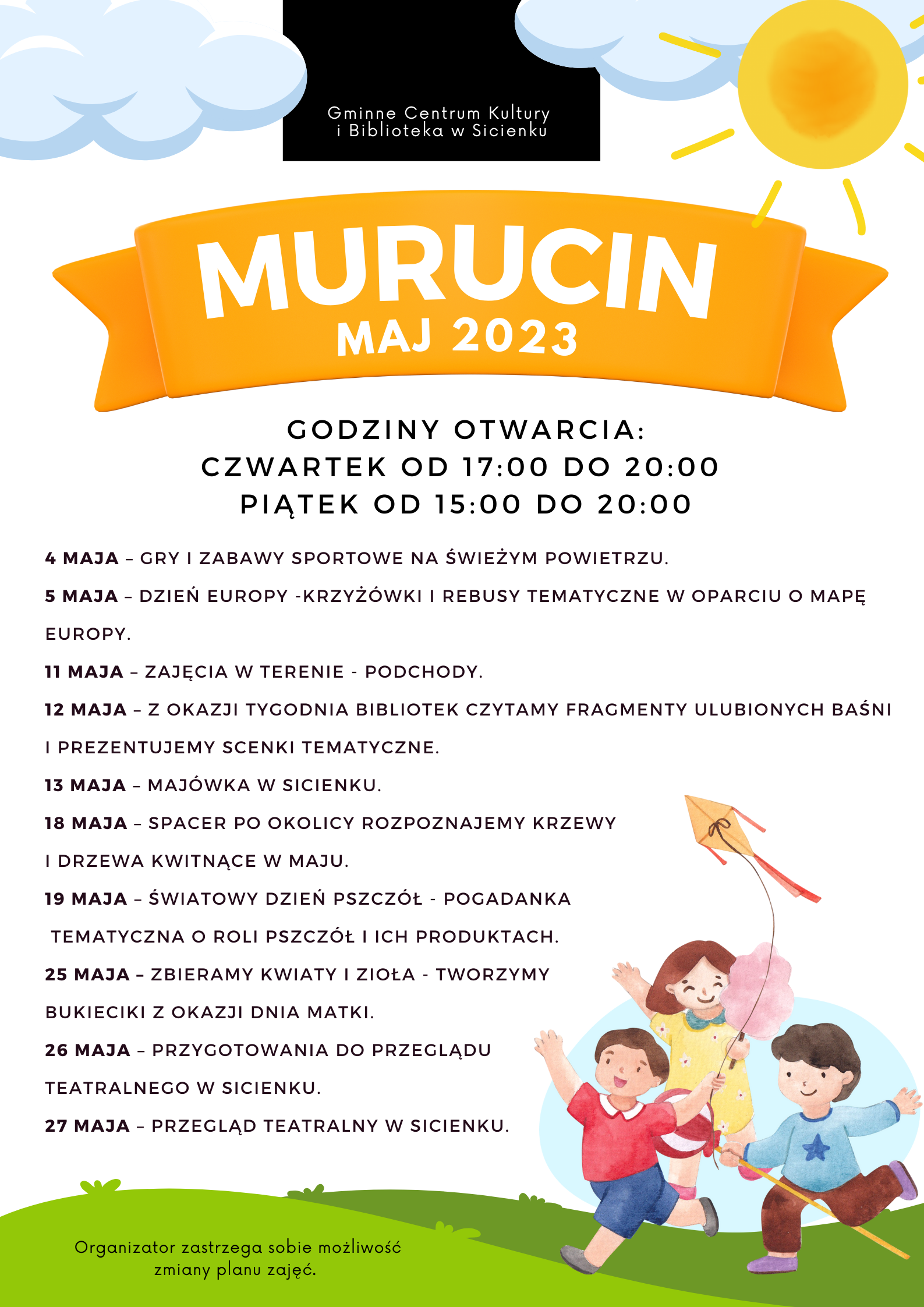 Plan pracy - maj 2023 Murucin