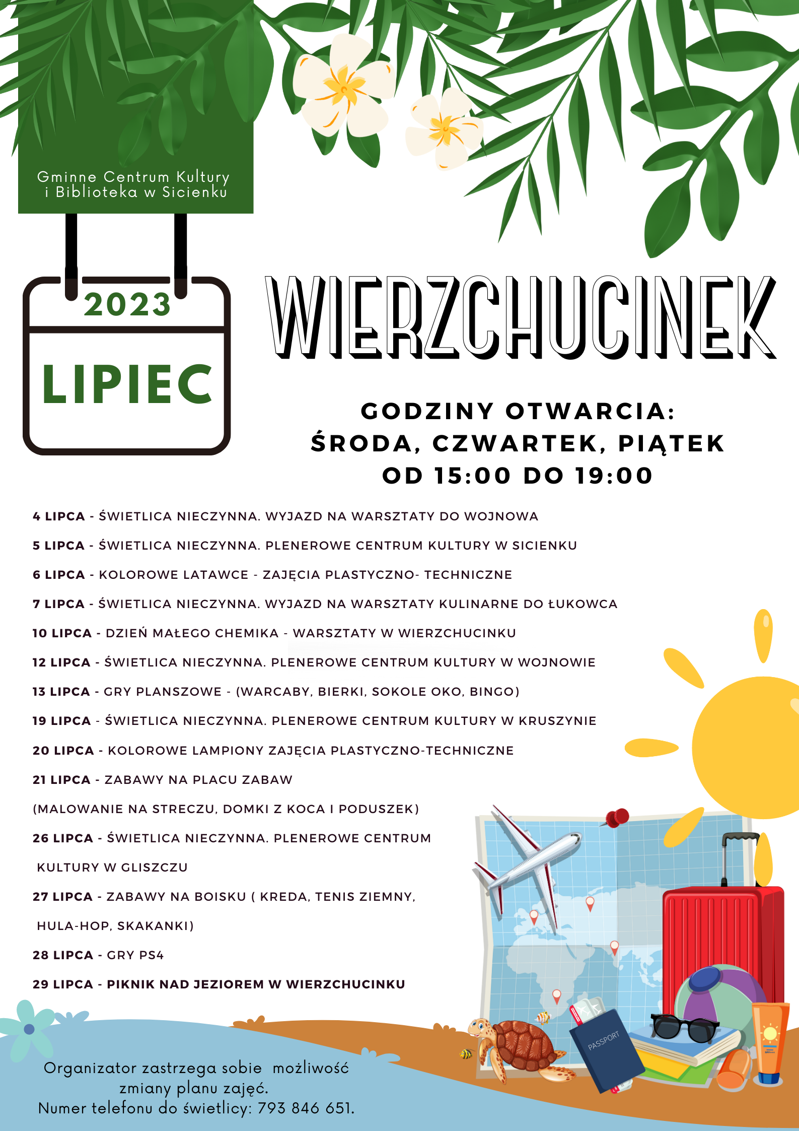 Plan pracy - lipec 2023 Wierzchucinek