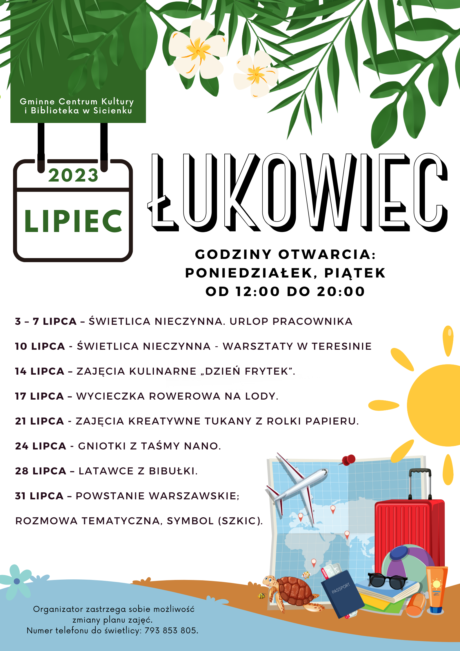 Plan pracy - lipiec 2023 Łukowiec