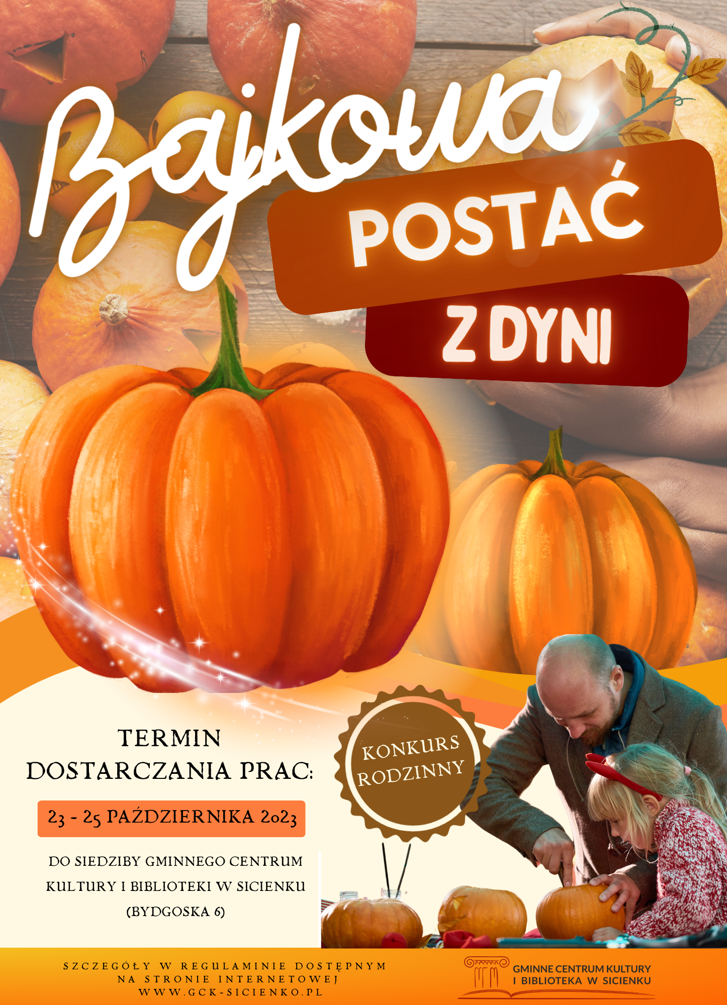 Plakat - Konkurs rodzinny Bajkowa postać z dyni
