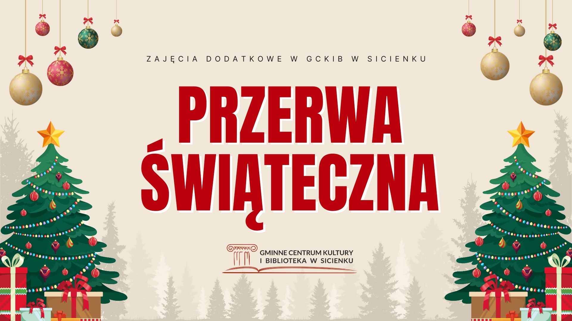 Plakat - przerwa świąteczna Plakat - przerwa świąteczna