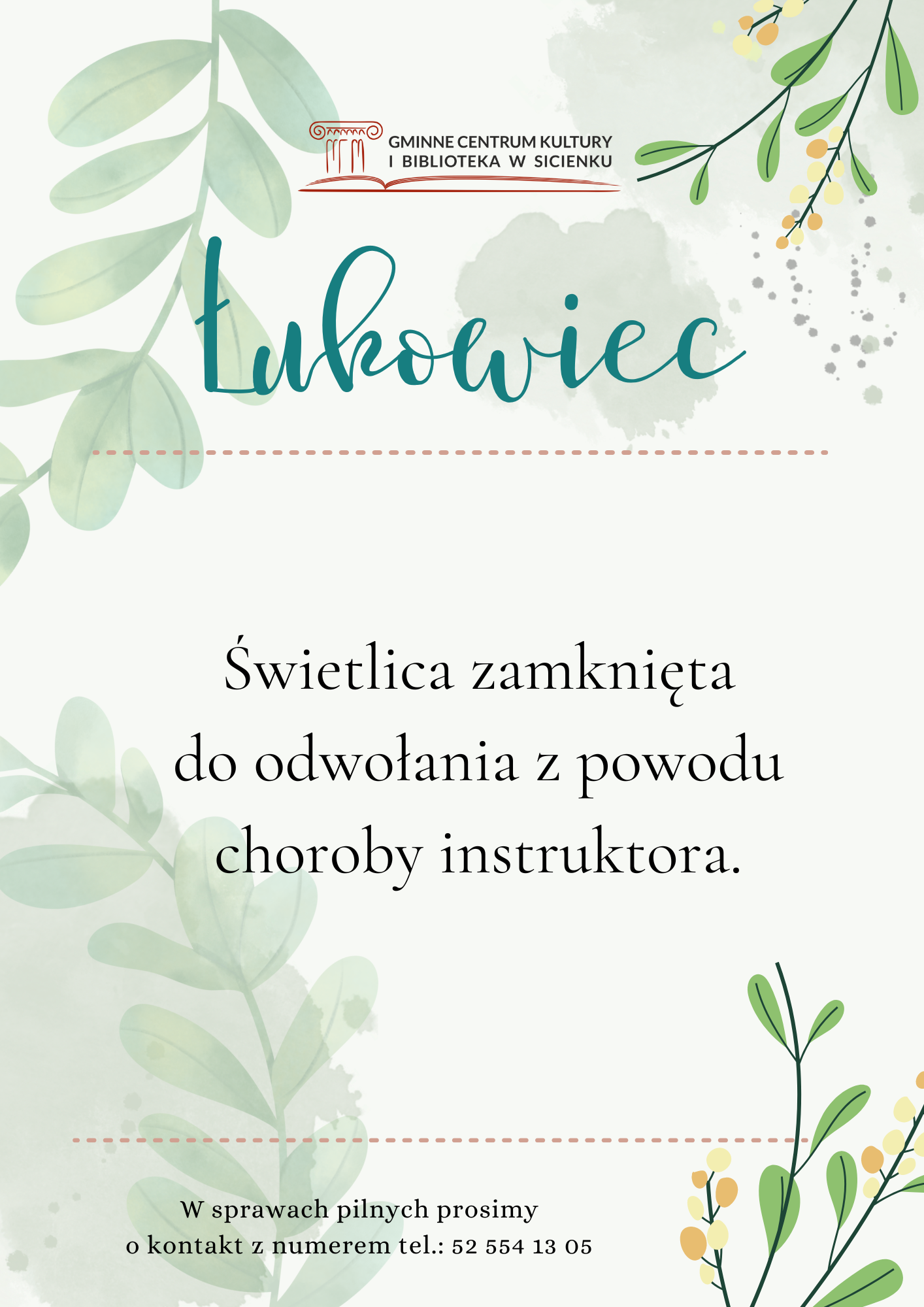 Plan pracy - marzec 2024 Łukowiec