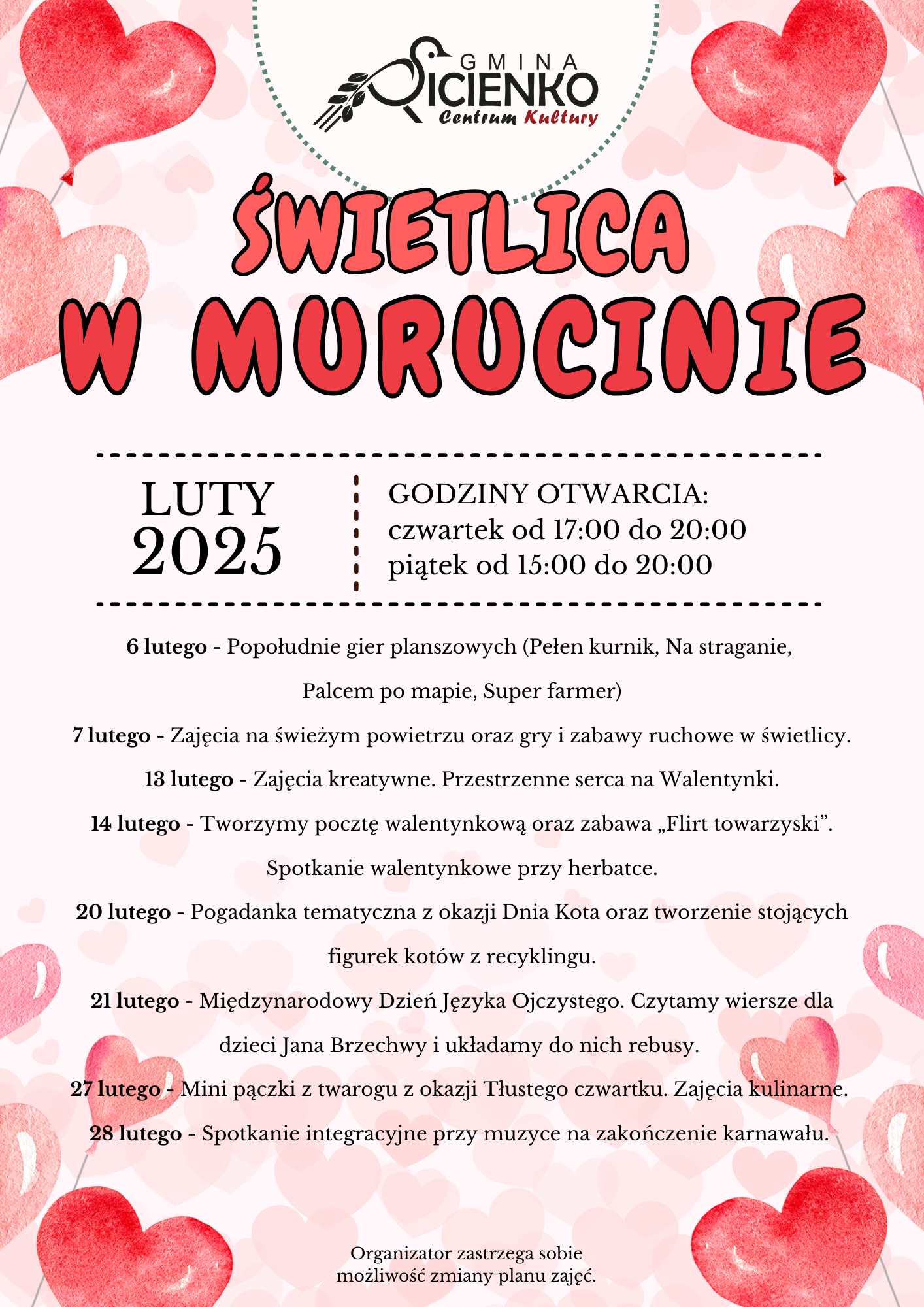 Plan zajęć - luty 2025 Murucin
