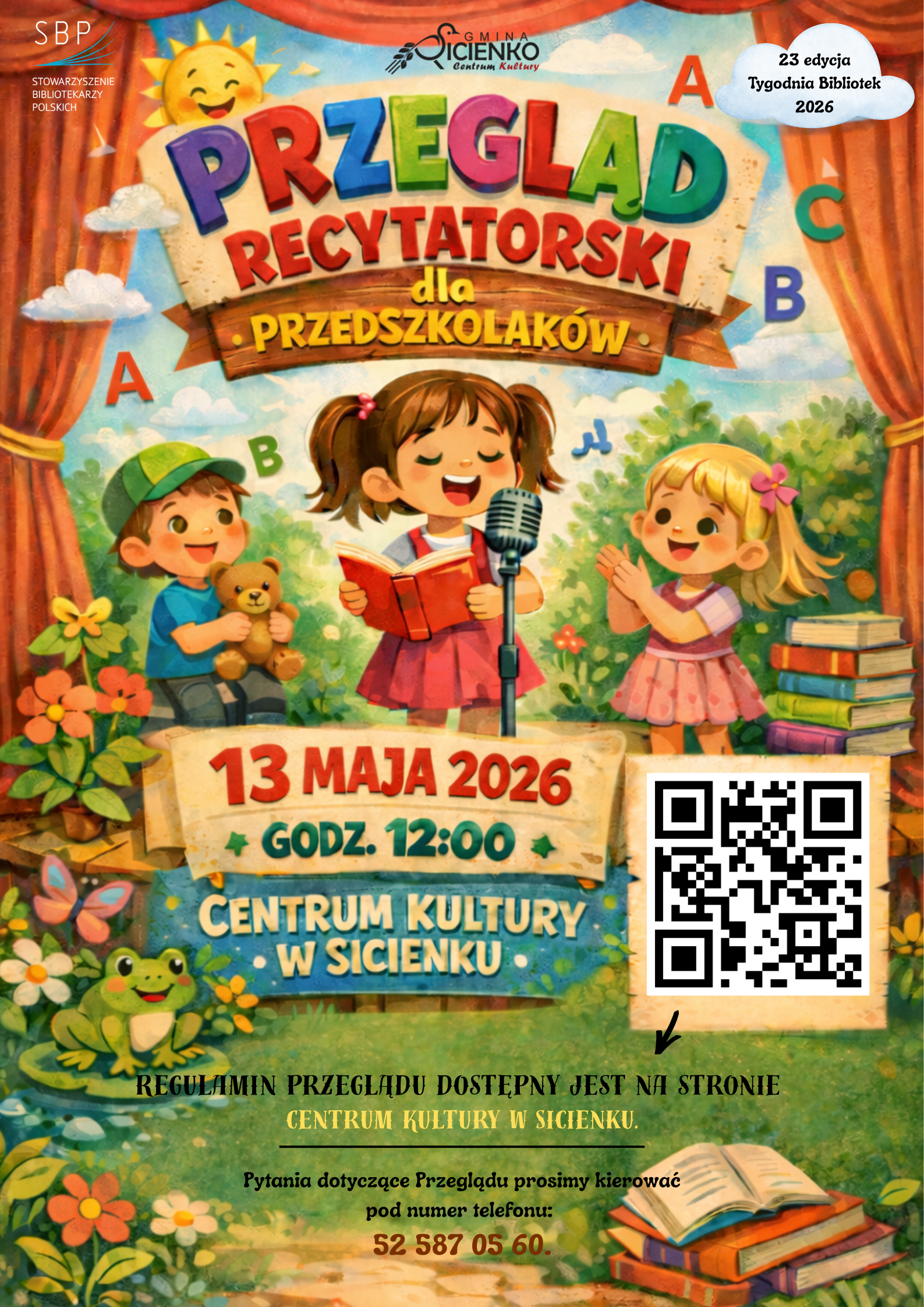 Plakat Konkurs recytatorski dla przedszkolak&oacute;w 