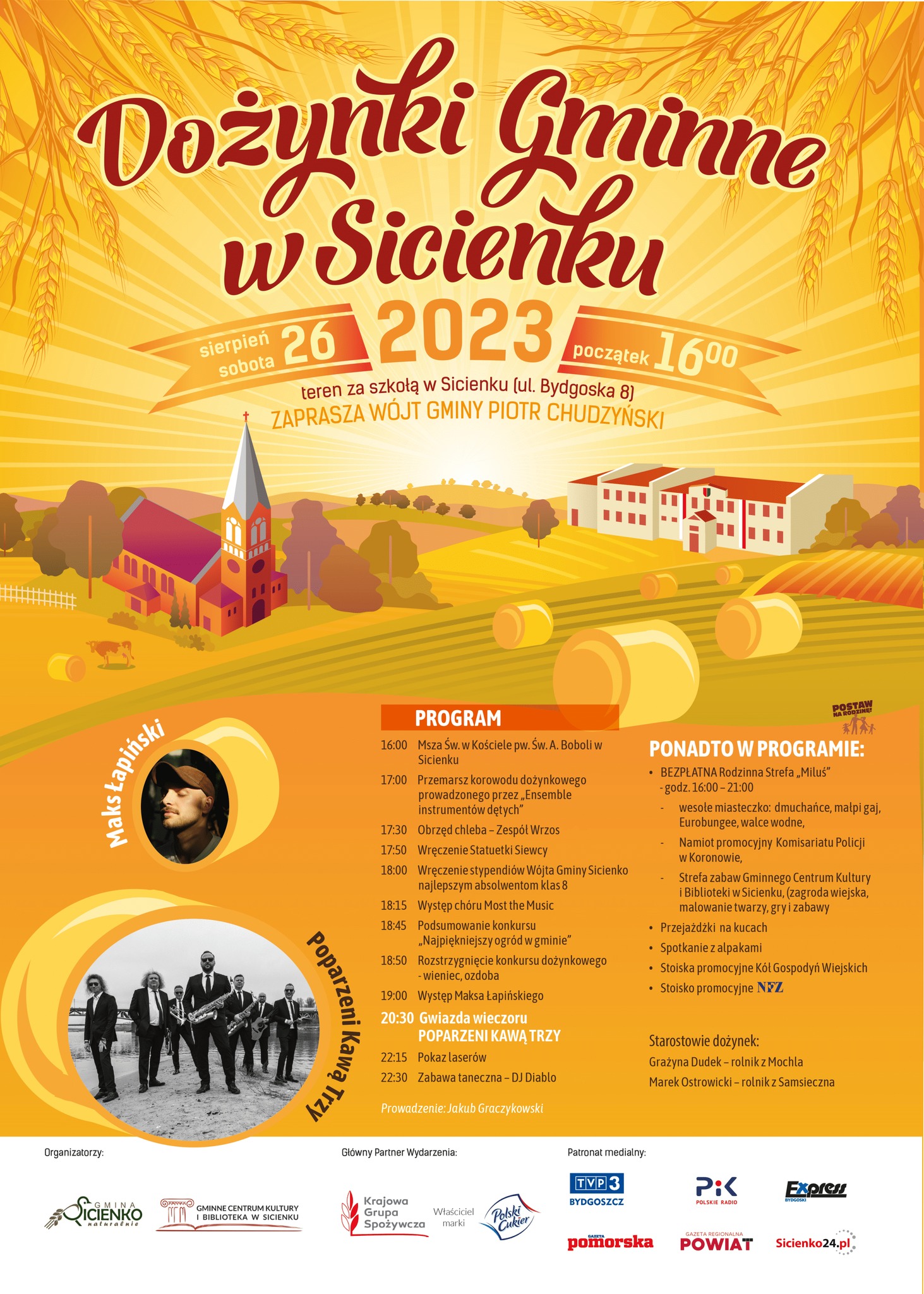 Plakat - Dożynki Gminne w Sicienku 2023 Plakat - Dożynki Gminne w Sicienku 2023