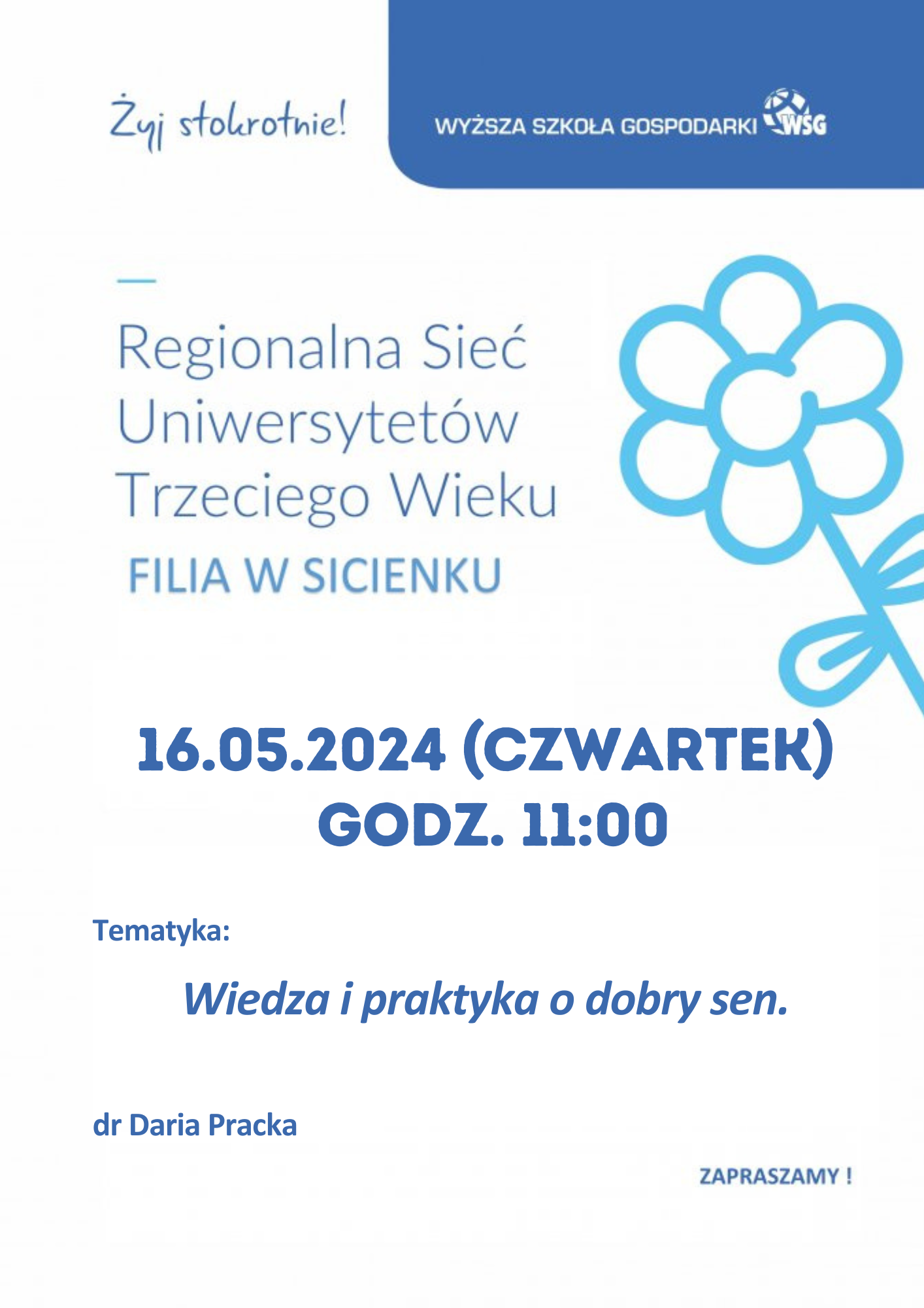 Plakat - wykład UTW