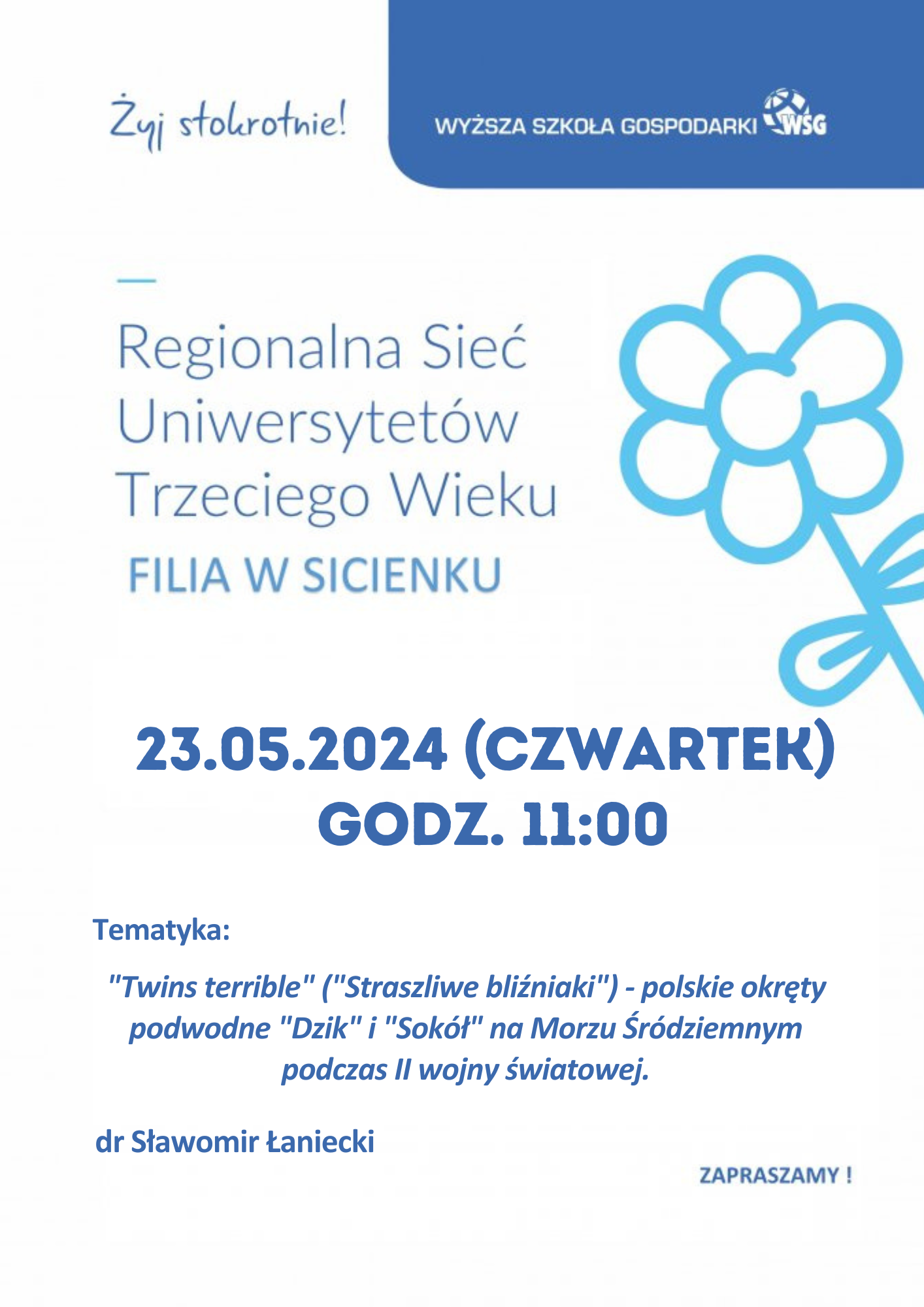 Plakat - wykład UTW