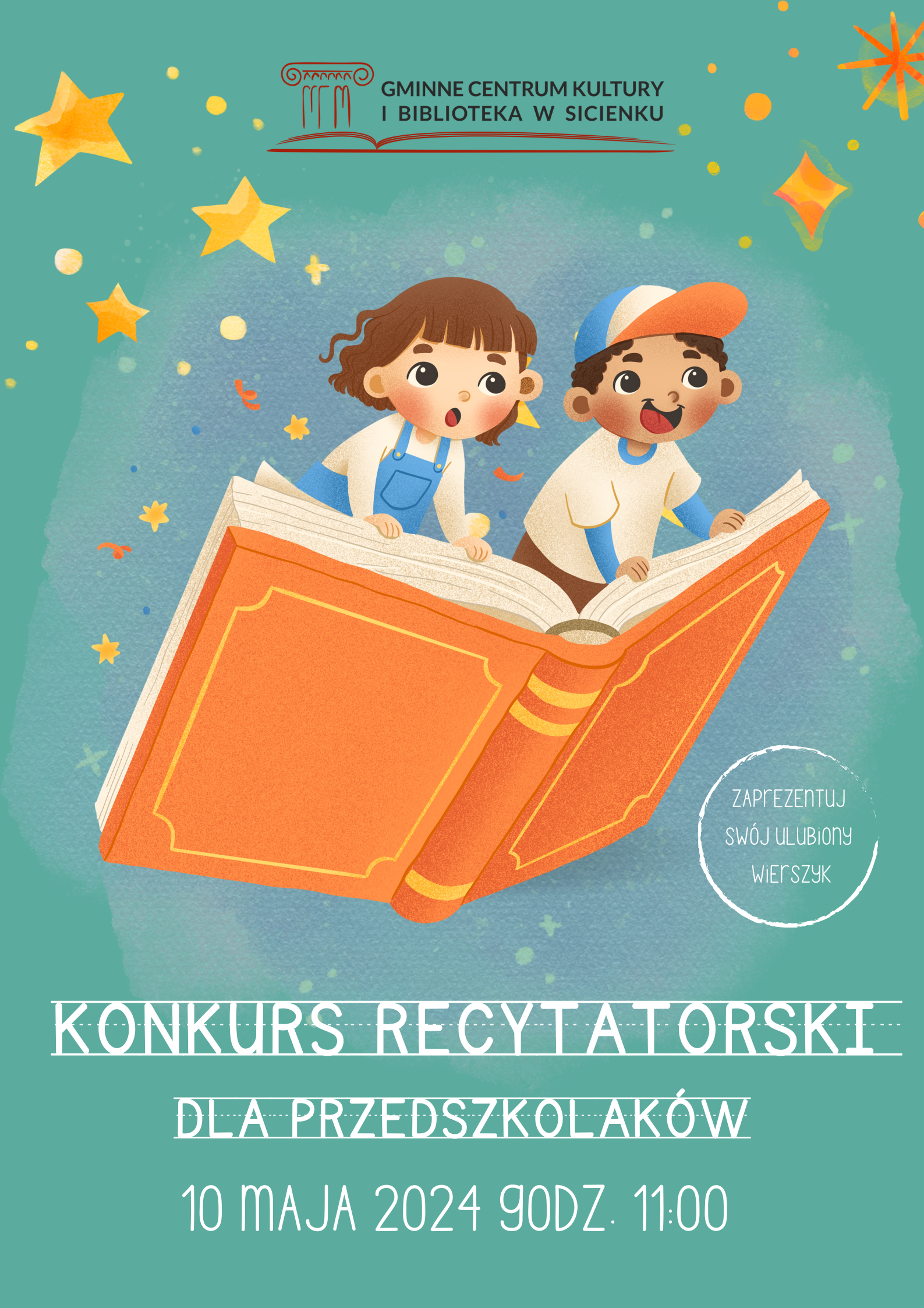 Plakat - Konkurs recytatorski dla przedszklaków 