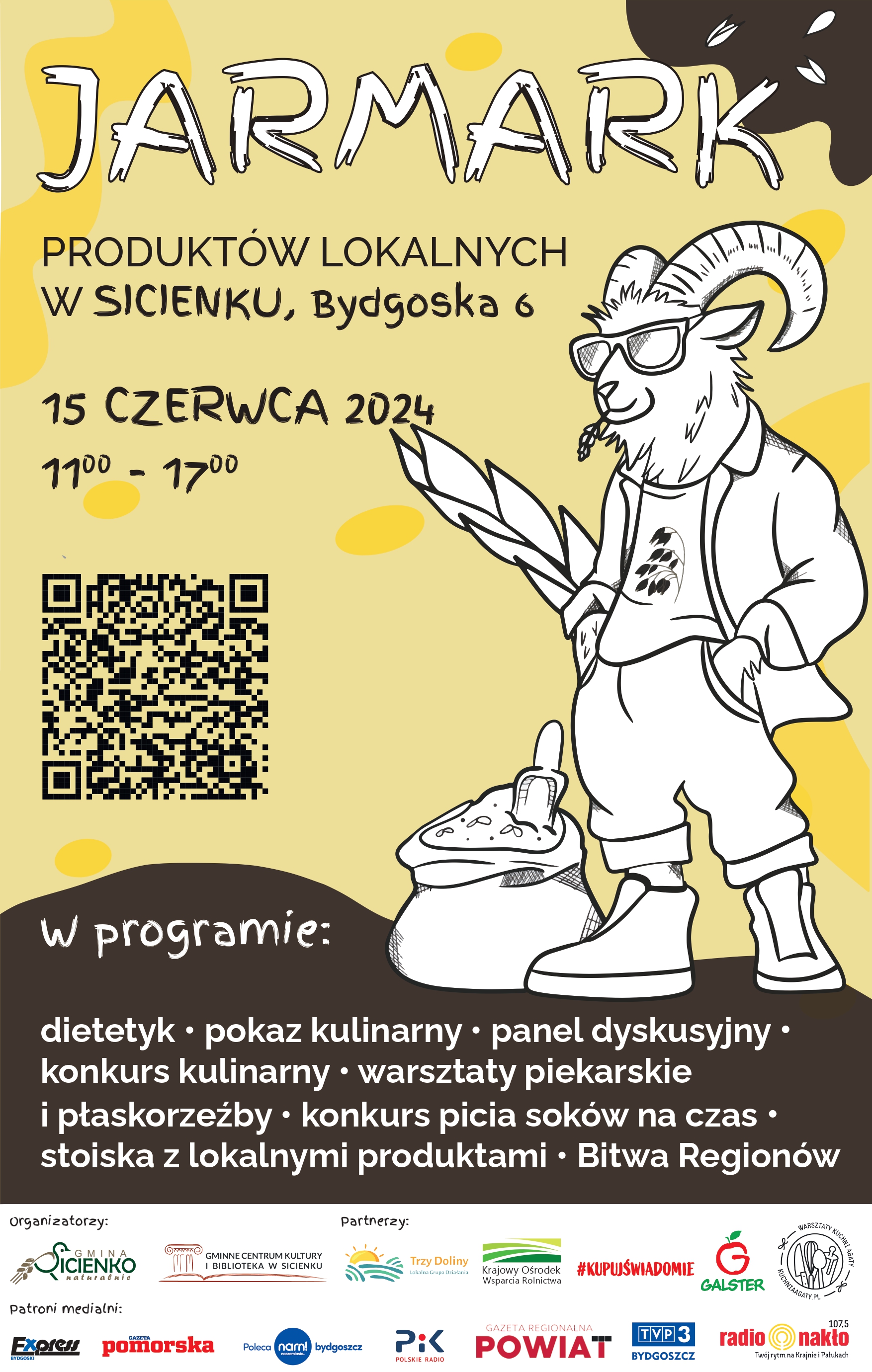 Plakat Jarmark Produktów Lokalnych w Sicienku 