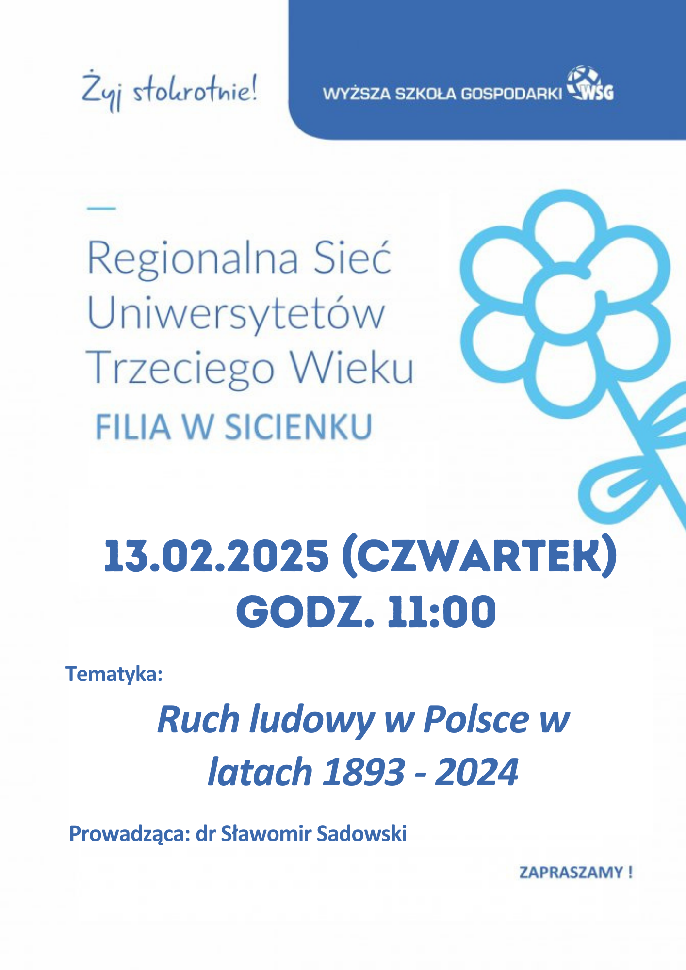 Wykład Uniwersytet Trzeciego Wieku