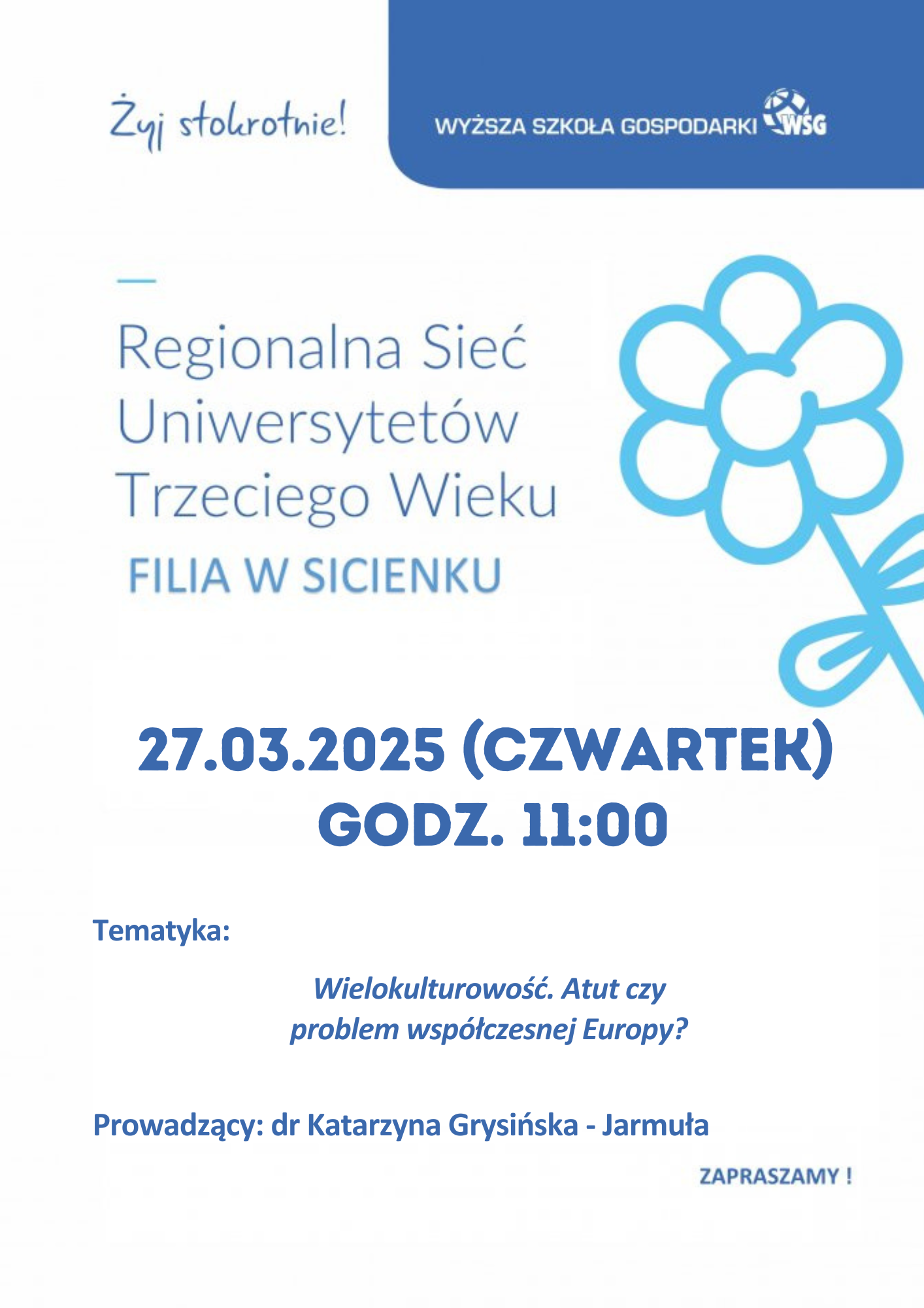 Wykład Uniwersytet Trzeciego Wieku