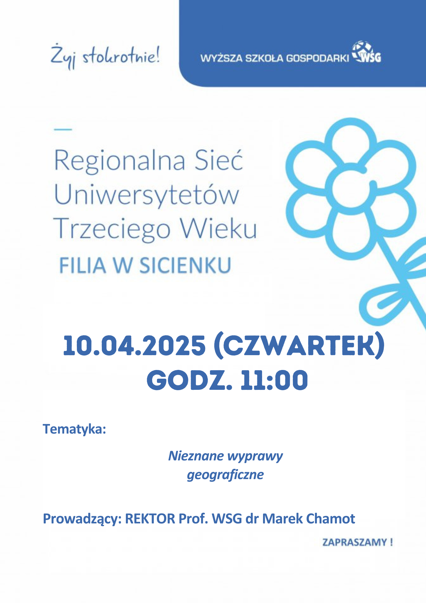 Wykład Uniwersytet Trzeciego Wieku