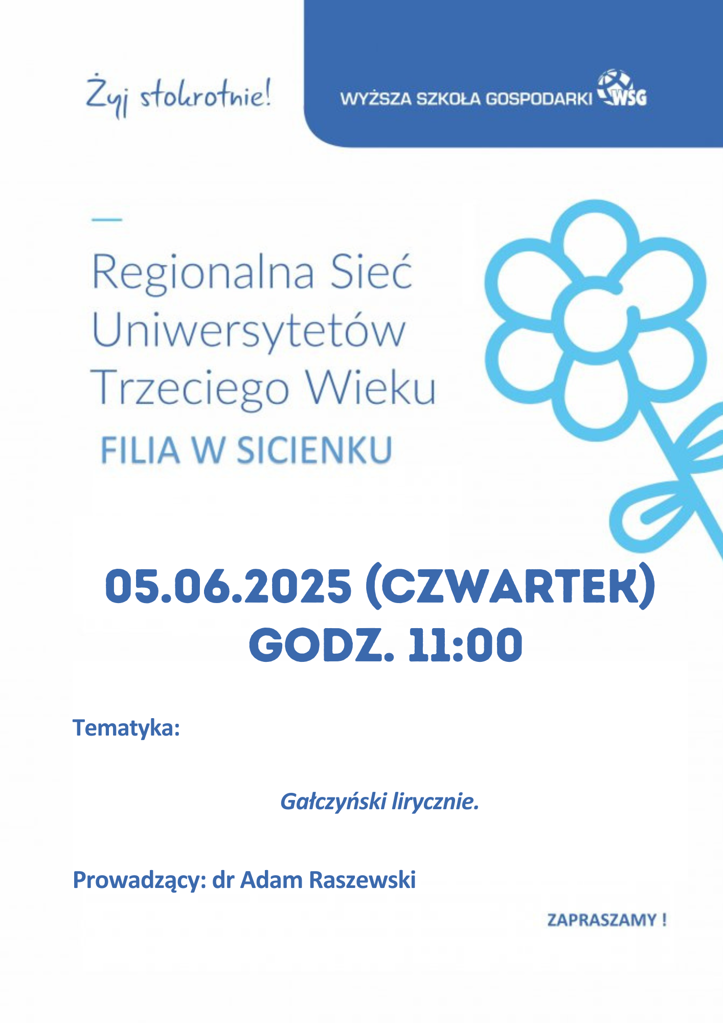 Wykład Uniwersytet Trzeciego Wieku