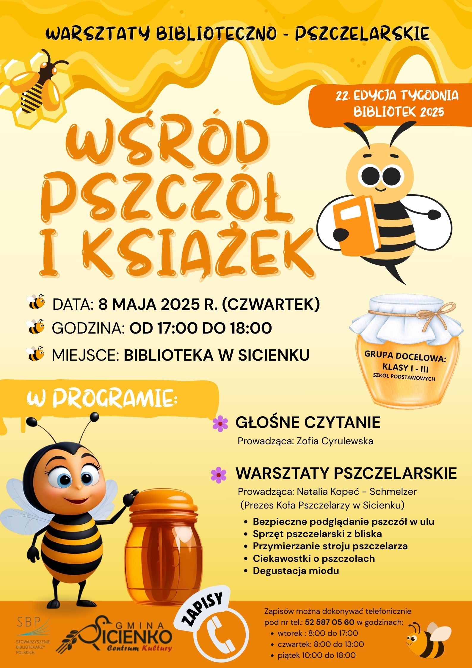 Plakat - Wśród pszczół i książek 