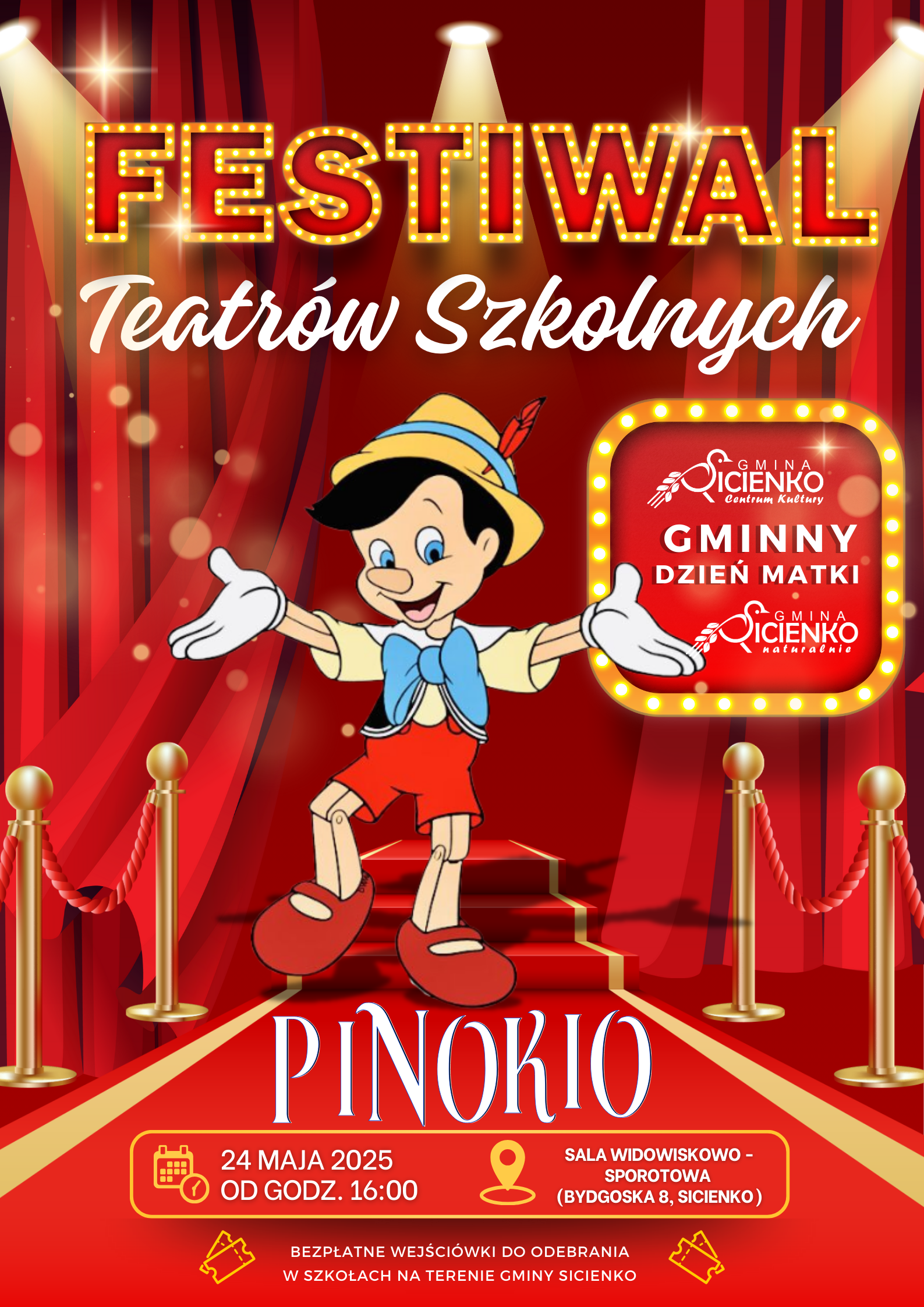 Plakat - Festiwal Teatrów Szkolnych Pinokio