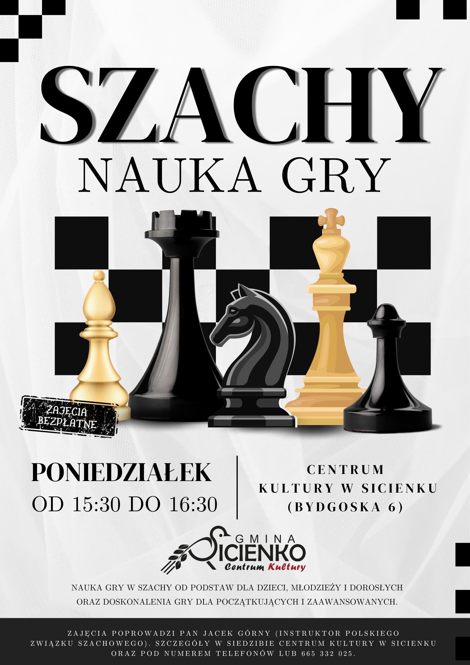 Nauka gry w szachy - plakat
